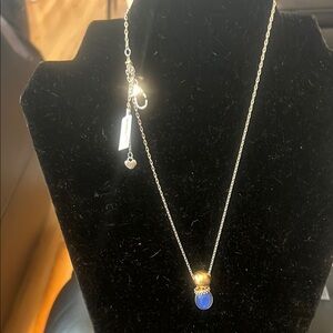 Elegant Brighton  Blue and Gold Pendant Necklace